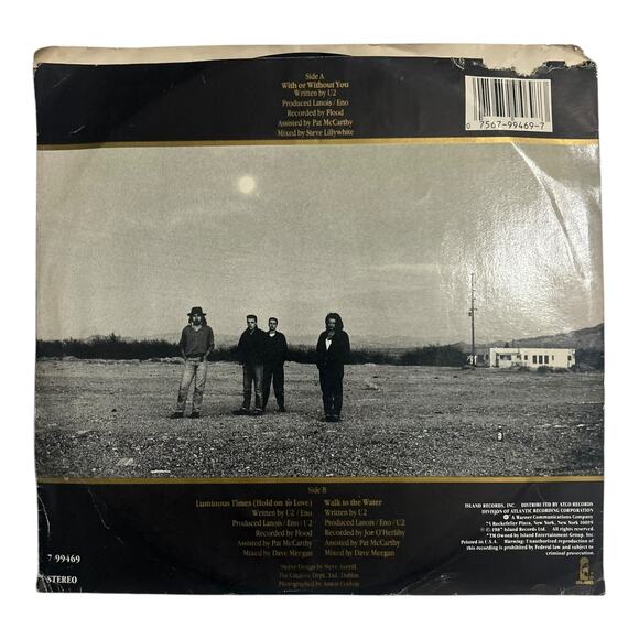 U2 “With or Without You” 1987 7” Vinyl Single with Sleeve Island Records - Picture 2 of 4
